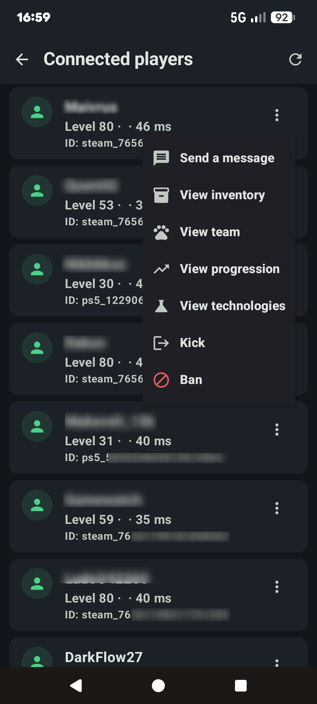 Connected players